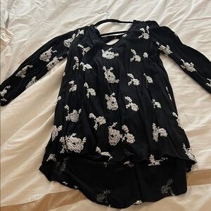 Black Floral Embroidered Dress